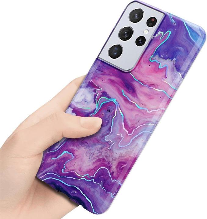 Image du produit Cadorabo Couverture IMD TPU Marbre coloré (Samsung Galaxy S21 Ultra)