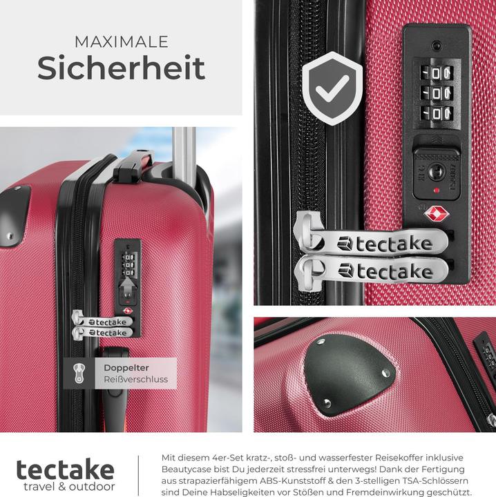 Actual product image tectake Suitcase Set Travel Suitcases Suitcases Travel Set Trolley Set Luggage Set Hardcase Trolley (90 l, Hand luggage (up to 50 litres), M (50 - 90l), L (90 - 115l))