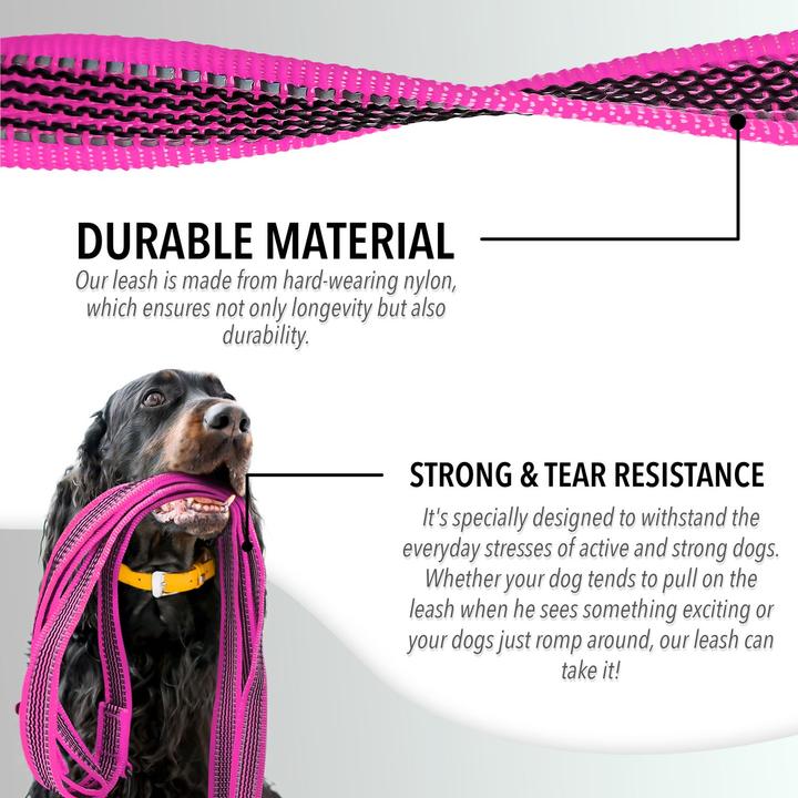 Image du produit Bluzelle 3m laisse de chien, double laisse avec mousqueton, réglable (Chien)