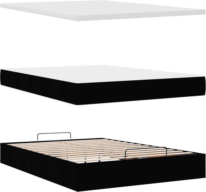 Immagine prodotto VidaXL Ottomana con materasso nero 140x200 cm in tessuto (140 x 200 cm)