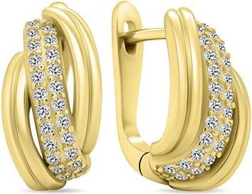 Brilio Silver - Elegant gold-plated earrings with zircons EA551Y