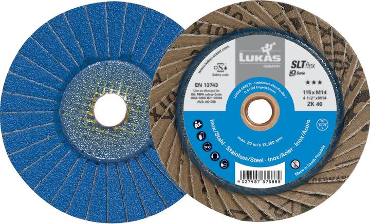 Produktbild Lukas Fächerscheibe SLT flex D.125mm K.40 fl.INOX,STA Spezial-Zirkonkorund 10 (40)