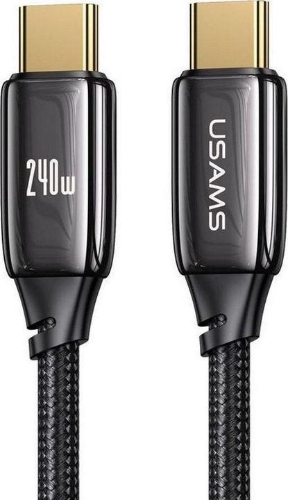 Image du produit Usams Câble de charge type-C vers type-C - noir (2 m, USB 3.2 Gen 1, 240 W)