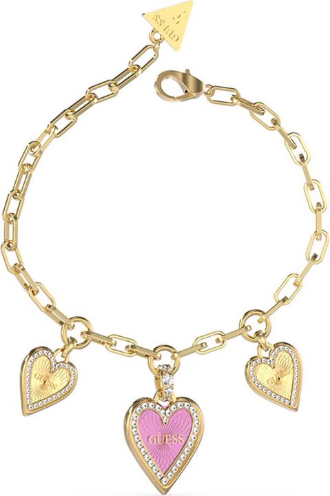 Guess Love Me Tender Romantic Gold Plated Bracelet JUBB03235JWYGPP - Dimension: 14.5 - 18.5 cm - S (14.60 cm, Edelstahl, Emaille)