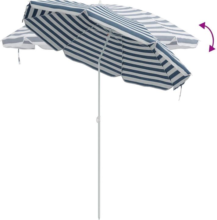 Produktbild VidaXL Strandparasol mit Aluminiumgestell Blau & Weiss 300 cm (2.63 m)