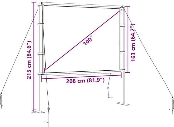 Produktbild VidaXL Beamer Leinwand mit Ständer 100 Zoll 4:3 Projektionswand Leinwand (100", 4:3)