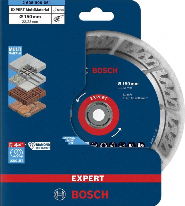 Actual product image Bosch Professional Zubehör Expert MultiMaterial diamond cutting discs, 150 x 22.23 x 2.4 x 12 mm