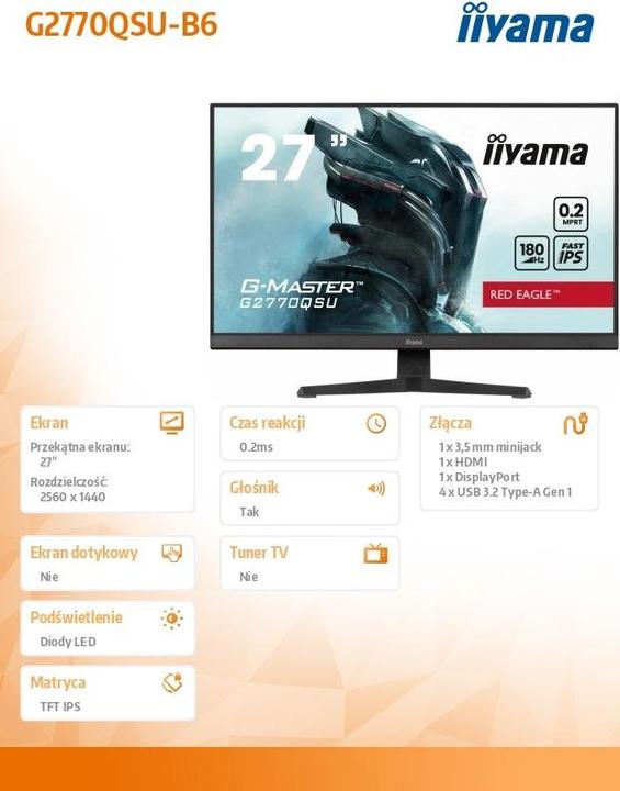 Productafbeelding iiyama 27" QHD Snel IPS 165Hz (2560 x 1440 pixels, 27")
