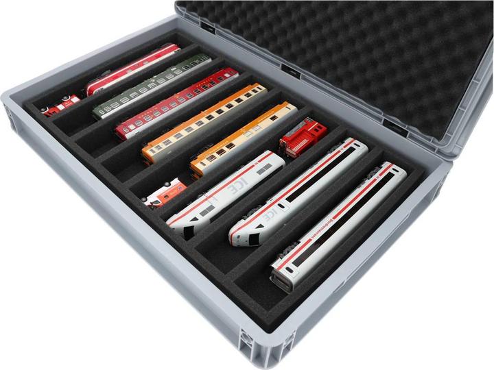 Produktbild Feldherr EB22SET - Eurobehälter für Modelleisenbahnen, Loks und Fahrzeuge - 8 Stege für Spur H0 - l (Kunststoff)