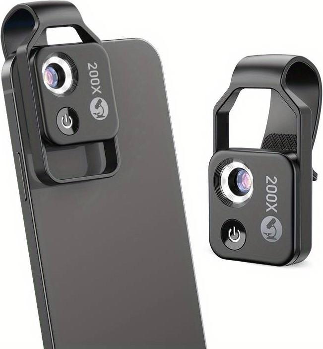 Image du produit PhoneLook Apexel APL-MS002 Clip zoom optique microscopique 200x universel avec lumière LED intégrée