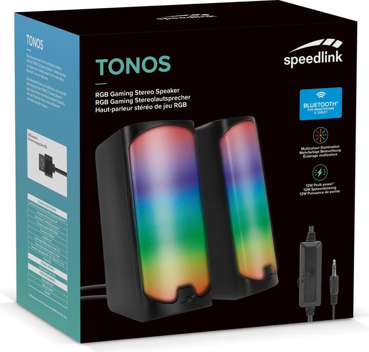 Actual product image Speedlink TONOS RGB Gaming Stereo Speaker, black