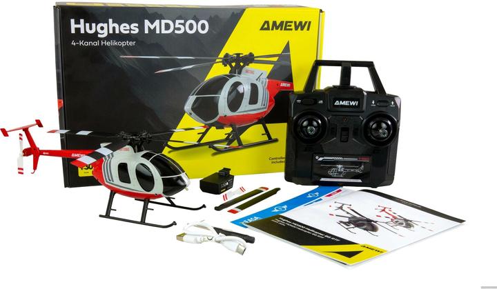 Produktbild Amewi RC Helikopter MD500 Li-Po Akku 350mAh silber/rot