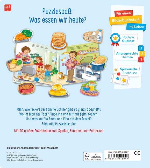 Actual product image Ravensburger My big puzzle playbook: This is what we're eating today (German)