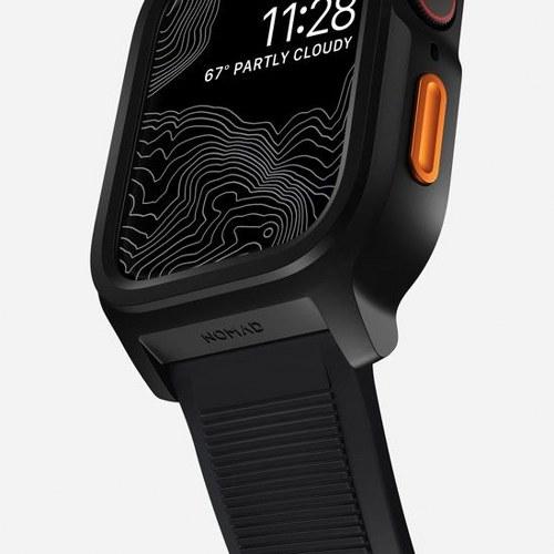 Actual product image Nomad Rugged Case -suojakotelo, Apple Watch 45 / 44 /, musta (Fluoroplastic, Apple Watch Series 8)