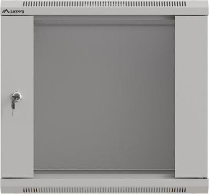 Image du produit Lanberg Wandmontierte Schrank 19 9HE 540x350 graue mit Glastüren (FLAT PACK) (10.86 HE, Rack 19 pouces)