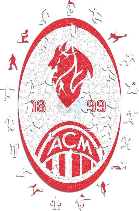 Iconic AC Milan - Retro Logo - Wooden Puzzle Size L (500 pieces) (500 pieces)
