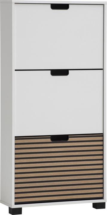 Schildmeyer Ryker Schuhkipper Schuhschrank mattweiss / Akustikpaneel Optik 3 Klappen