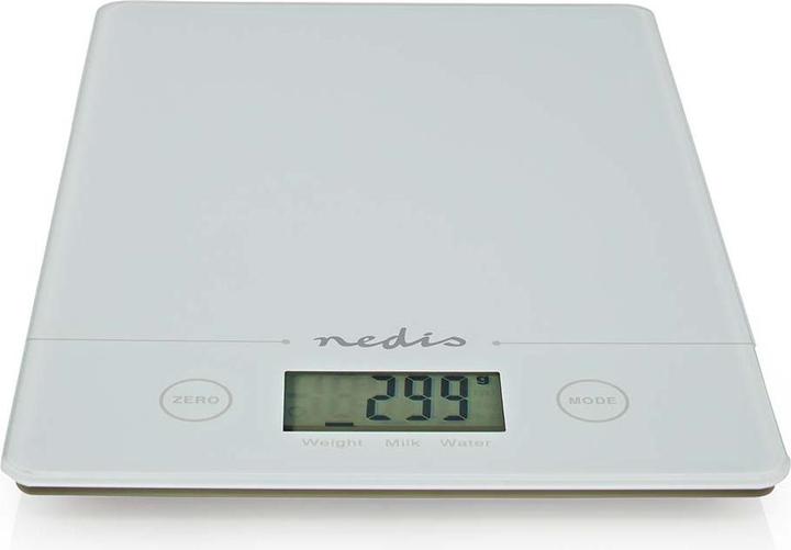 Actual product image Nedis Kitchen Scales | Digital | Glass / Plastic | CR 2032 Battery | White
