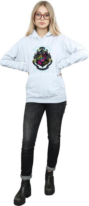 Actual product image Womens/Ladies Neon Hogwarts Crest Hoodie (XL)