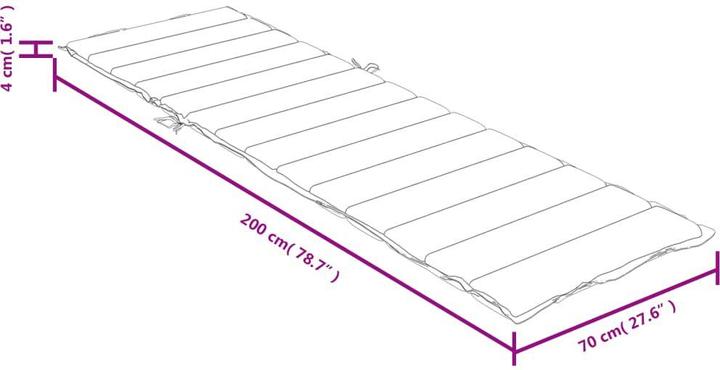 Produktbild VidaXL Sonnenliegen-Auflage Stoff (200 x 70 x 4 cm)