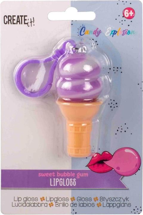 Actual product image Canenco Create It! candy explosion lip gloss ice cream key ring