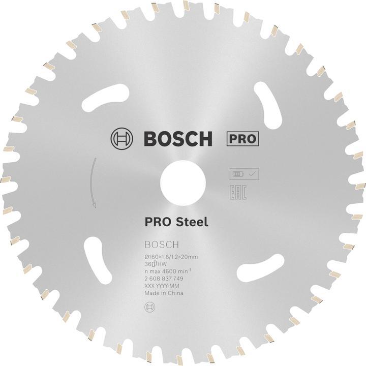 Productafbeelding Bosch Professional Zubehör Cirkelzaagblad Standaard voor staal, 160 x 1,6/1,2 x 20, 36 tanden