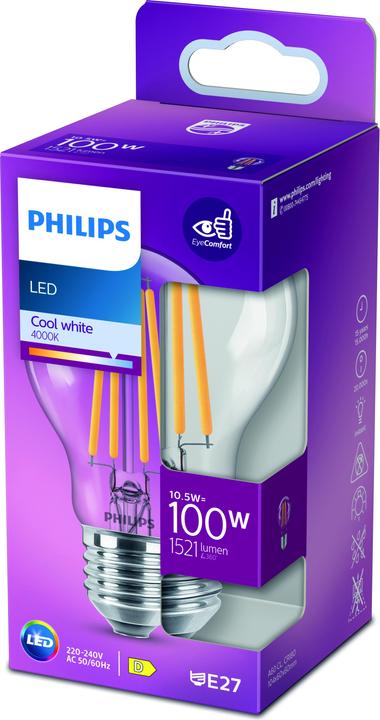 Actual product image Philips Lamp 10.5 W (100 W) E27 Neutral white (E27, 10.50 W, 1521 lm, 1 x, D)