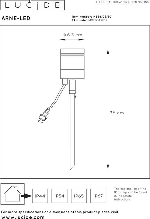 Produktbild Lucide Arne (350 lm, GU10, IP44)