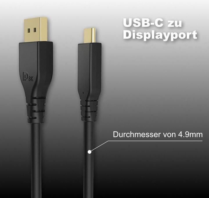 Produktbild Hermex USB-C zu DisplayPort 5m USB-C zu DP Anschluss USB-Typ-C zu DP Kabel (5 m, DisplayPort)