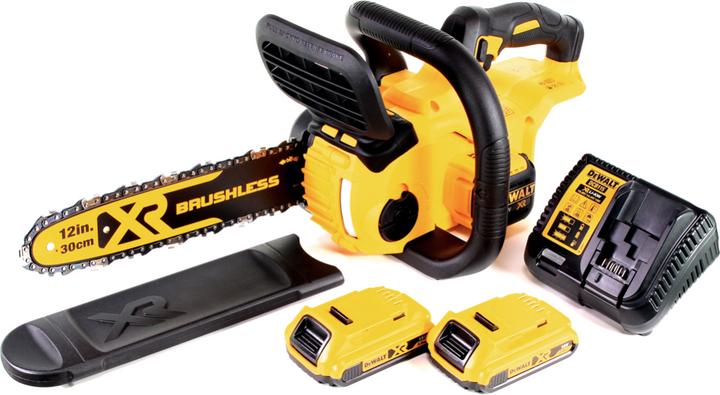 Produktbild DeWalt DCM 565 D2 Akku Kettensäge 18V + 2x Akku 2,0 Ah + Ladegerät (Akku Kettensäge)