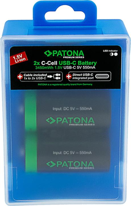 Produktbild Patona Premium Akku 2x LR14 USB-C (Akku)