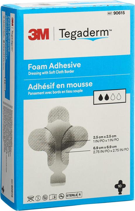 Produktbild 3M Tegaderm Foam HP Schaumkompresse Mini Kreuz adhesive 10 Stk