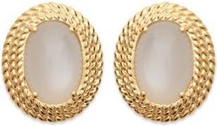 Actual product image Lara Gold plated EARRINGS - MOONSTONE