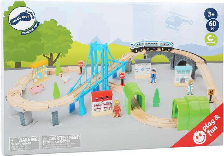 Actual product image small foot Wooden train bridge building