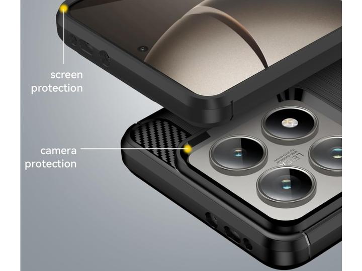 Actual product image Screenguard Carbon Brushed Soft TPU Case (Xiaomi 14T Pro)