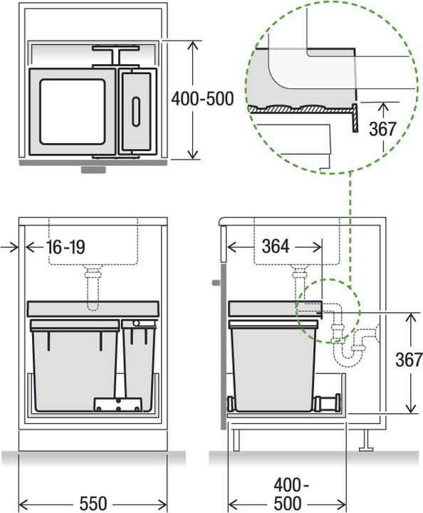 Actual product image Müllex Abfall-Einsatzsystem X-LINE X55 M7 Premium (35 l)
