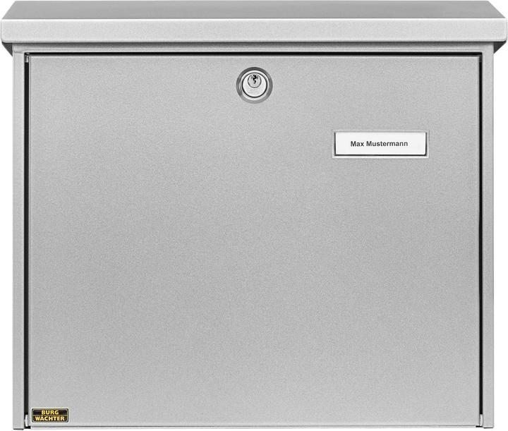 Actual product image Burg Wächter Galvanised steel letter box WxHxD 380/340/148 mm Comfort 913 silver with opening stop