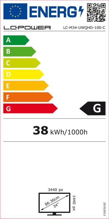 Energie-Label LC-Power LC-M34-UWQHD-100-C (3440 x 1440 Pixel, 34")