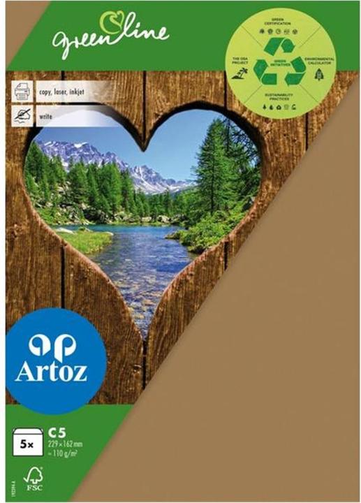 Artoz Couvert Green Line C5, 5 Stück, Braun (C5, 5 x)