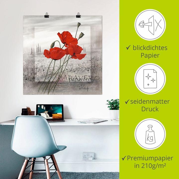 Produktbild Artland Mohnblumen an einem nebligen Morgen Q5JU (30x30 cm)