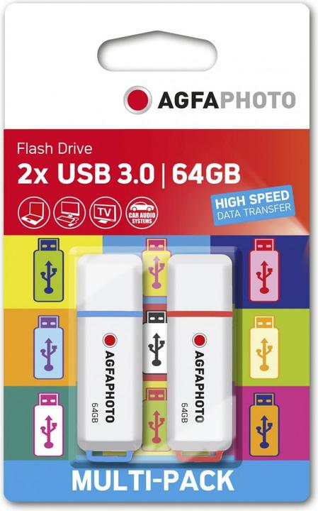 Actual product image AGFAPHOTO USB 3.2 Gen 1 64GB Color Mix MP2 (64 GB, USB 3.2)