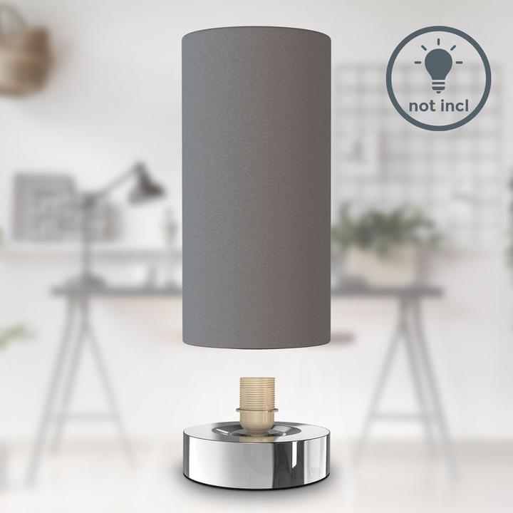 Actual product image B.K.Licht Table lamp, chrome-grey, 1xE14/40W max. excl. (E14)