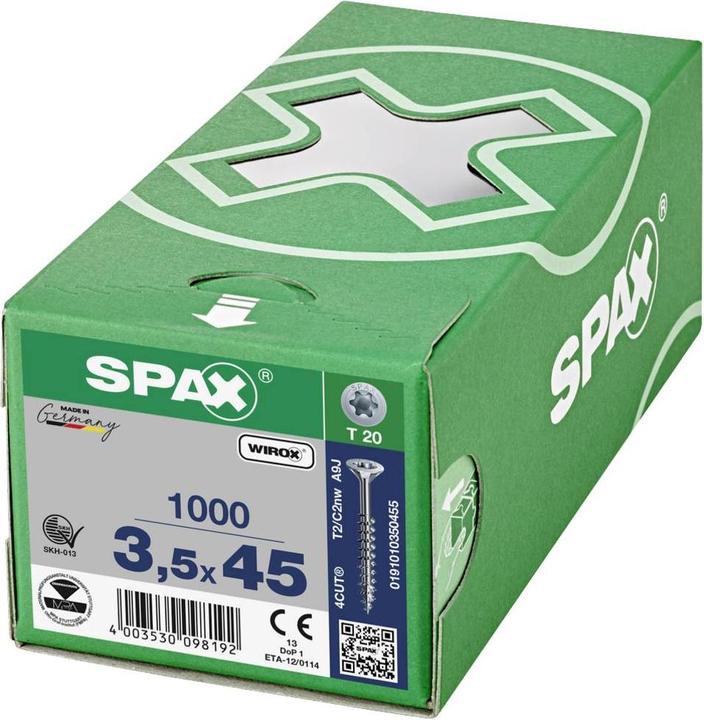 Image du produit Spax Vis pour panneaux d'aggloméré SK T15 3,5x45 mm (1000 Vis par pièce)