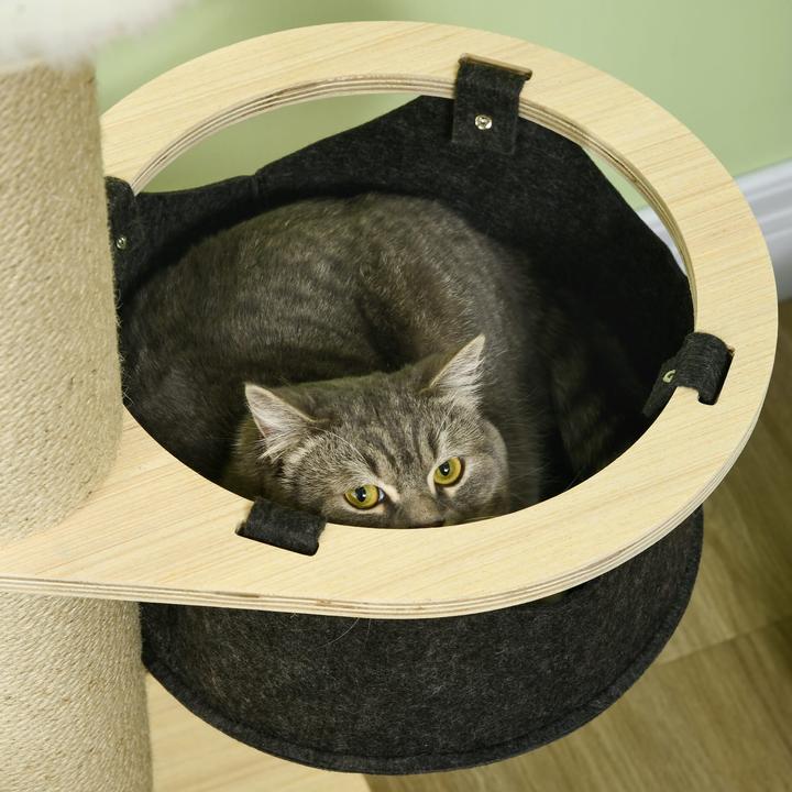 Actual product image PawHut Cat tree with hammock and viewing platform (114 cm, Nature)