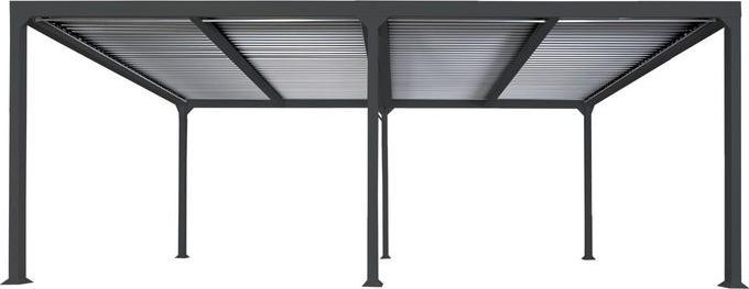 Actual product image Mendler Aluminium pergola HWC-L41, slatted pavilion, sturdy 8cm metal frame 3x6m - anthracite (300 cm, 306 cm)