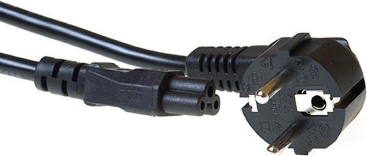 Actual product image Powercord mains connector CEE 7/7 male (angled) - C5 black 0.5 m (0.50 m)
