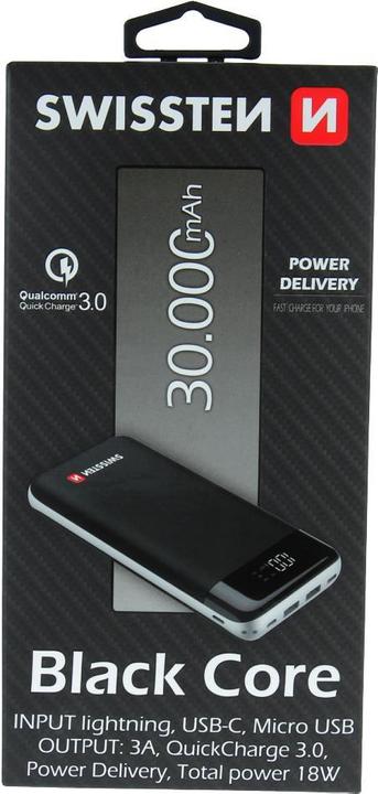 Produktbild Swissten Black Core (30000 mAh, 18 W, 111 Wh)