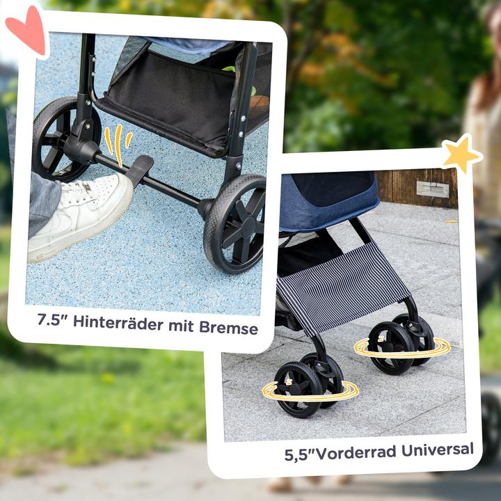 Produktbild PawHut Hunde-Buggy für kleine Hunde (Hund, Faltbar, Reflektoren)