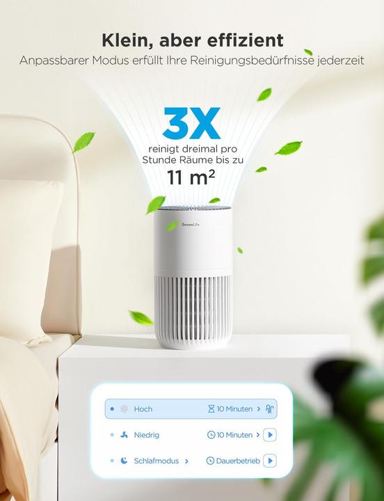 Actual product image GoveeLife Mini-Luftreiniger H7127 mit HEPA Smart Filter & App-Steuerung (35 m²)