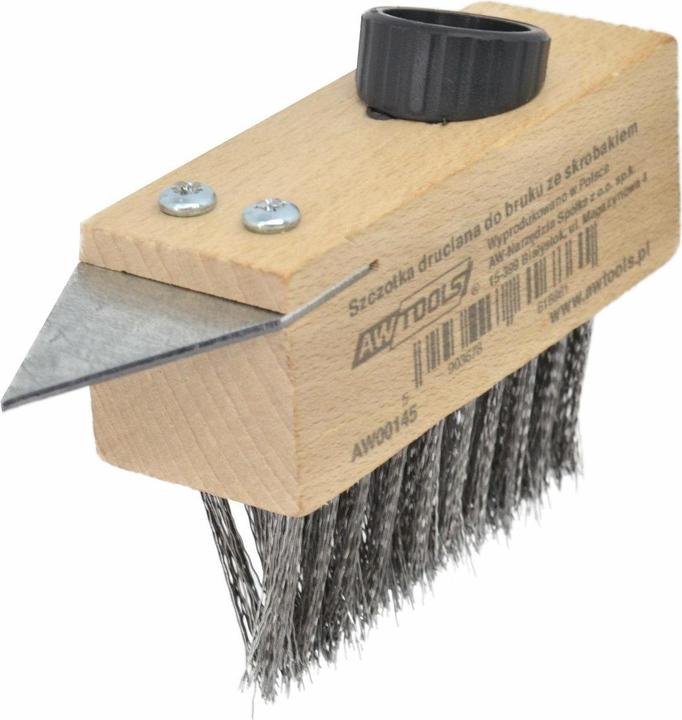Image du produit Awtools Brosse métallique pour pavés avec un grattoir n/o